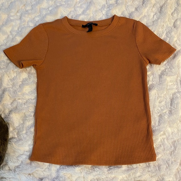 Orange Ribbed Crop Top - Picture 1 of 2